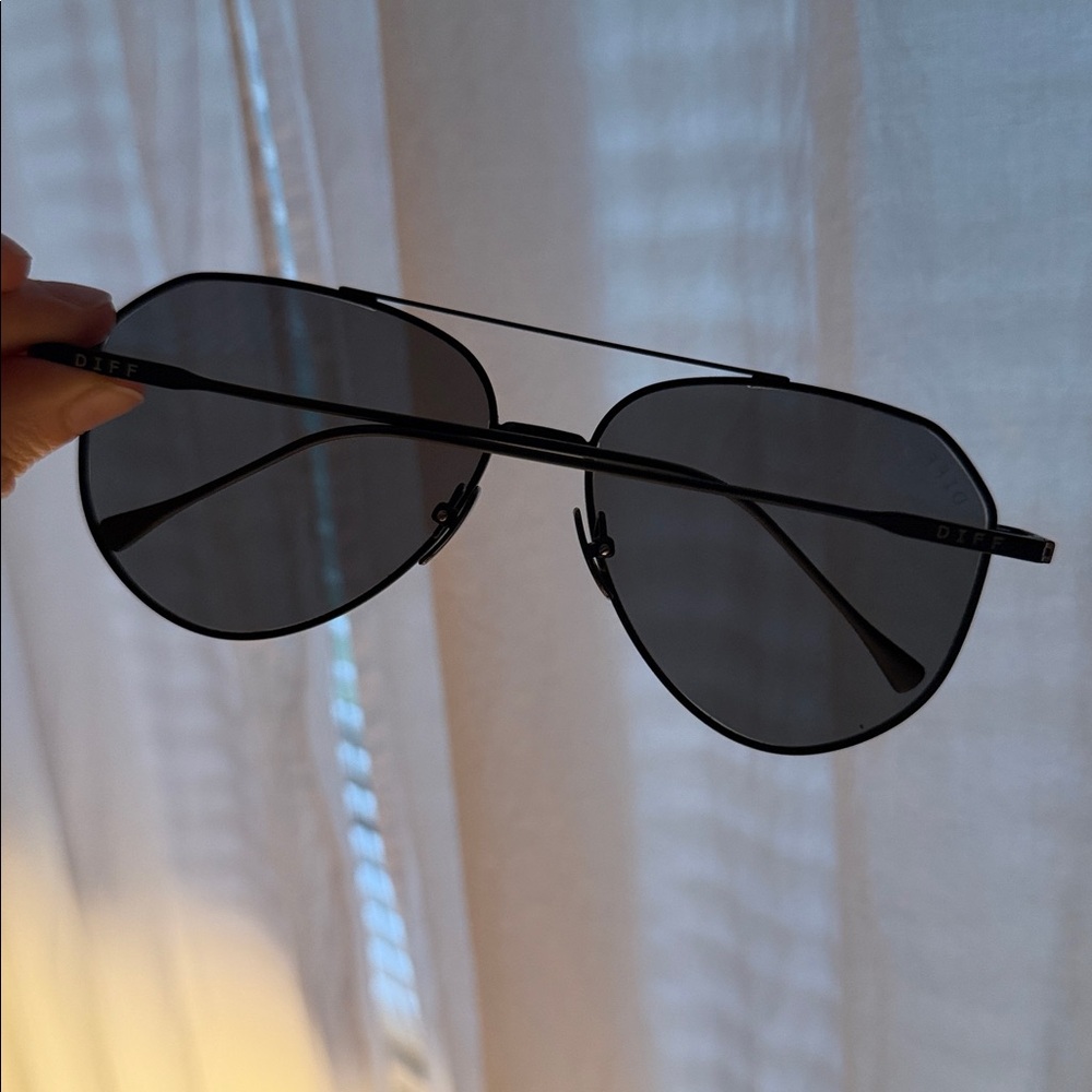 Diff Dash Oversized Aviator Pilot Matte Black Sol… - image 8